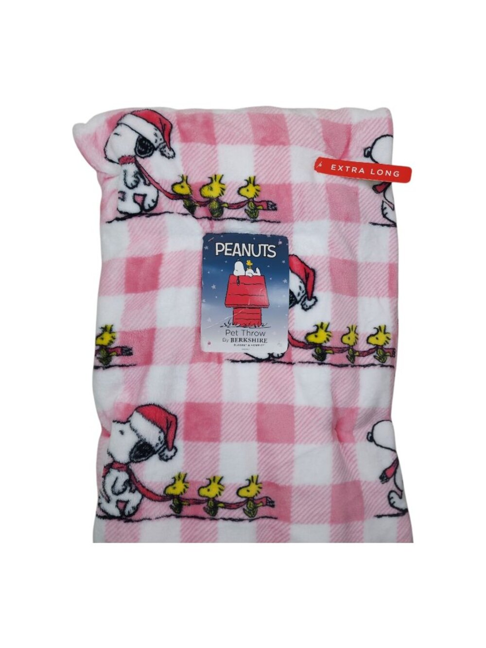 Peanuts Snoopy Woodstock Pet Throw Blanket By Berkshire Christmas Pink Plaid